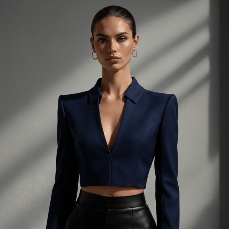 Velour Éclipse Cropped Blazer