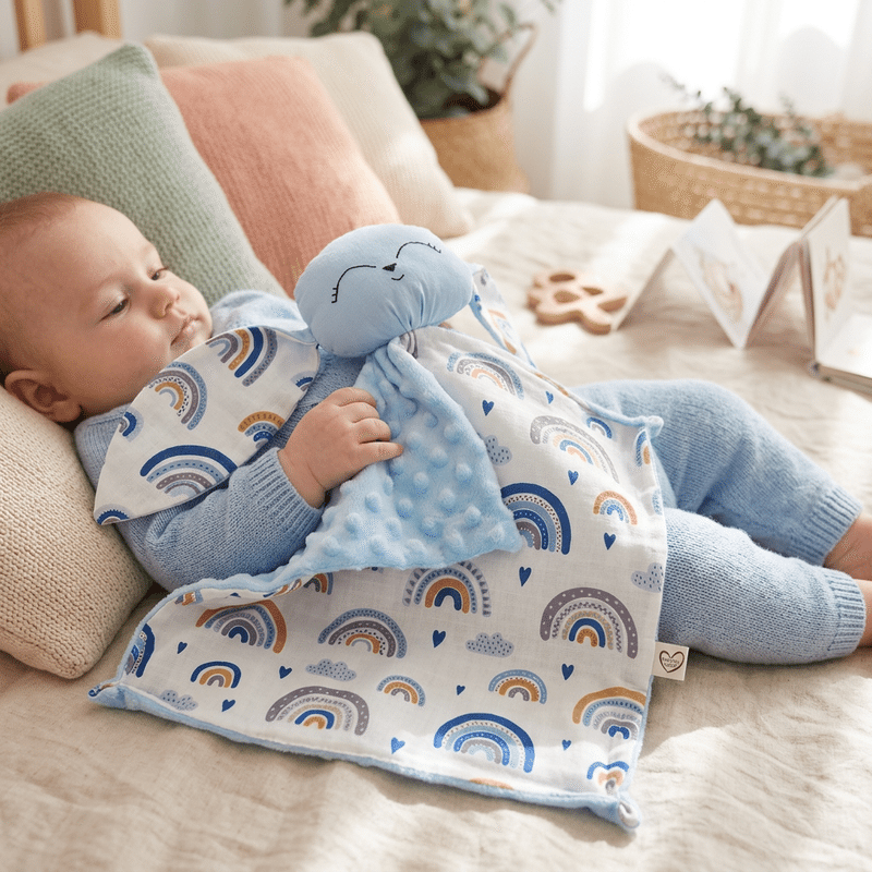 Nyuszkó szundikendő /szivárványok