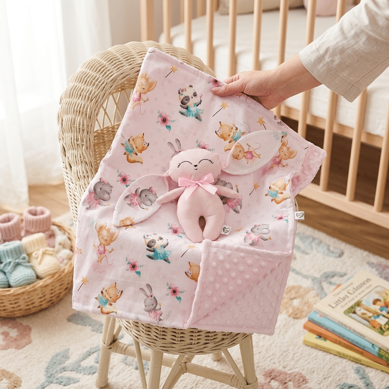 Nyuszkó + minky babatakaró szett