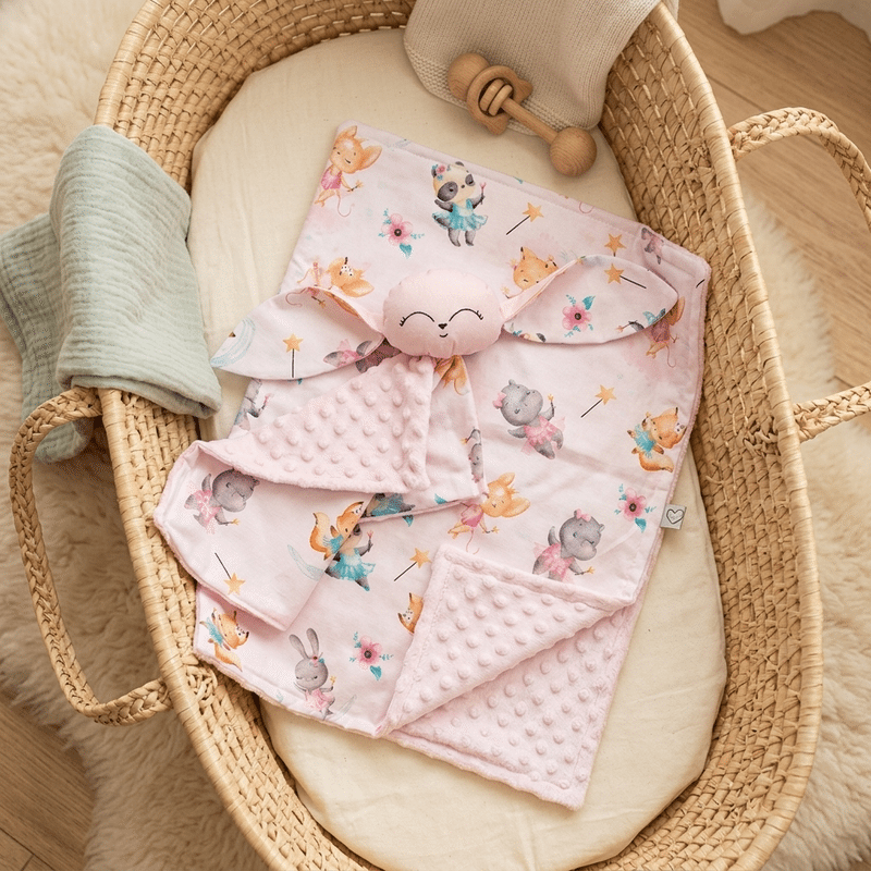 Nyuszkó szundikendő + minky babatakaró szett