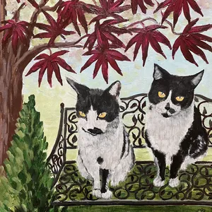 "Cicák a fa alatt" fine art nyomat habkartonra kasírozva 2 bélyegkép