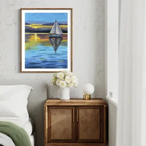 "A nyugalom tengere" fine art nyomat vászonra, kerettel 2 bélyegkép