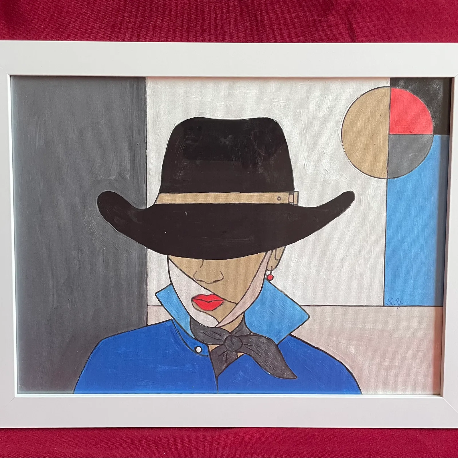 "Lonely woman" egyedi, eredeti, saját akril festmény 1
