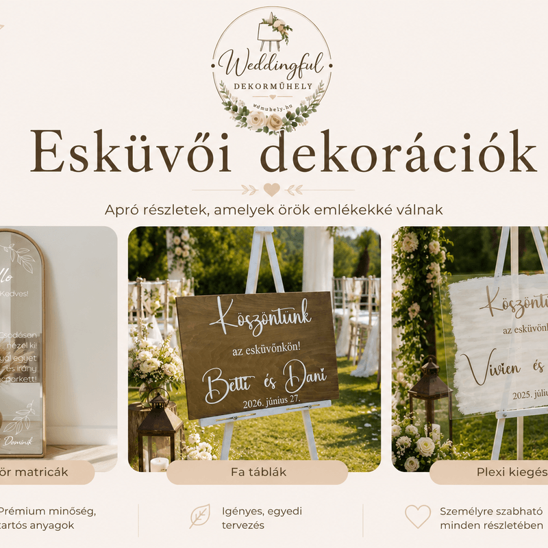 Esküvői dekorációs elemek