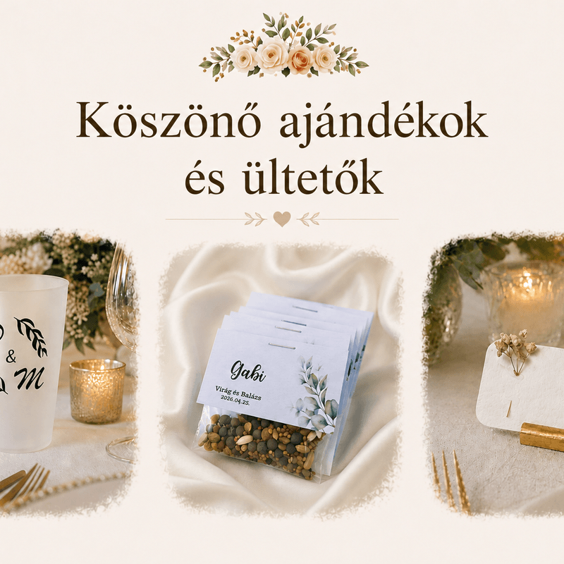 Köszönő ajándékok és ültetők