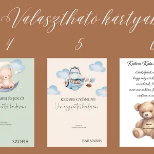 Keresztszülő felkérő szett - borospohárral, kaparós sorsjeggyel 3 bélyegkép