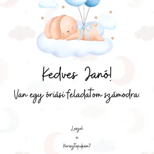 Keresztszülő felkérő - kaparós kártya - kék vagy rózsaszín 3 bélyegkép