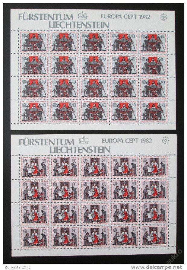 Lichtenštejnsko 1982 Evropa Mi# 791-92 MS 40€1064