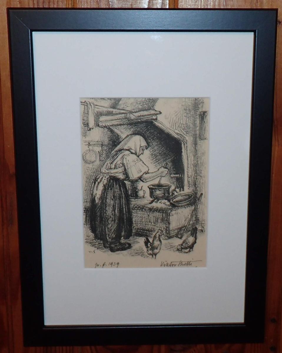 ŽENA PŘI VAŘENÍ - VIKTOR STRETTI 1939