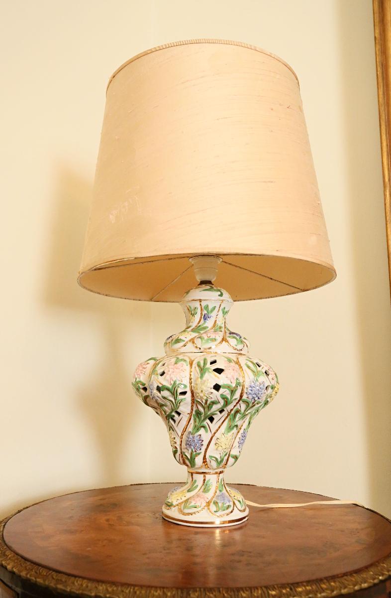 Italská porcelánová lampička V 68 cm