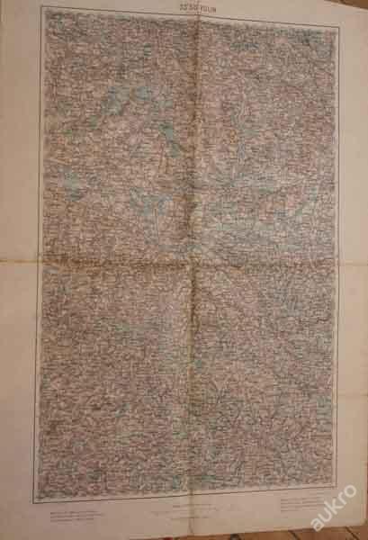 Mapa KOLÍN 1:200 000 - 1915
