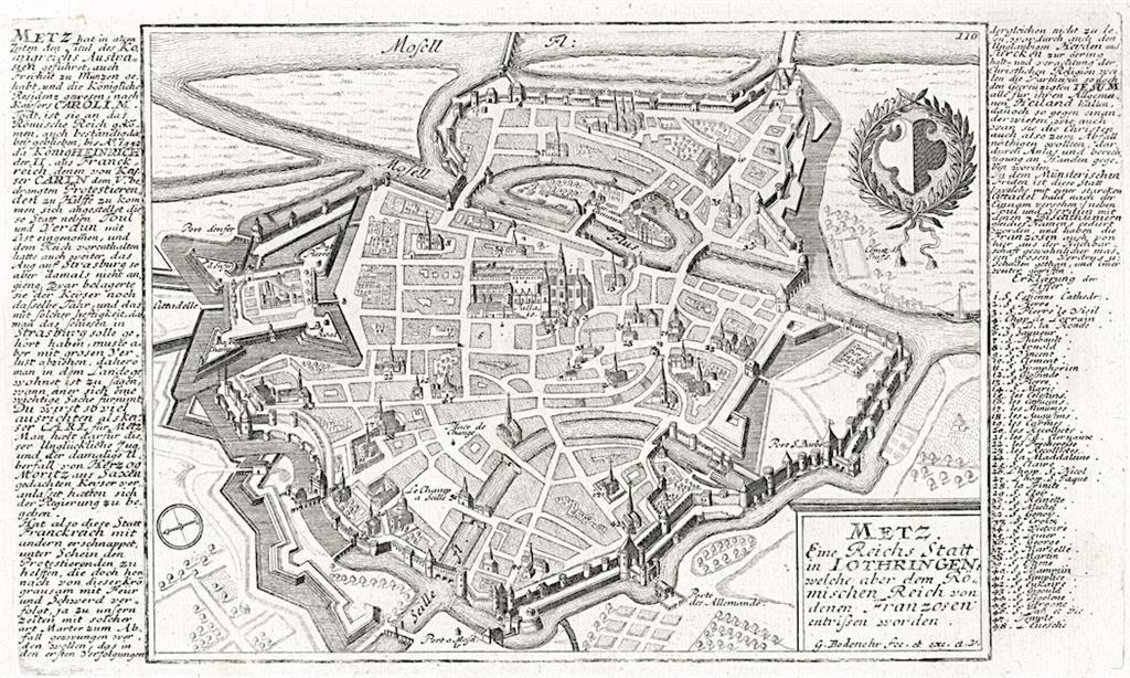 Metz, Bodenehr, mědiryt, 1725