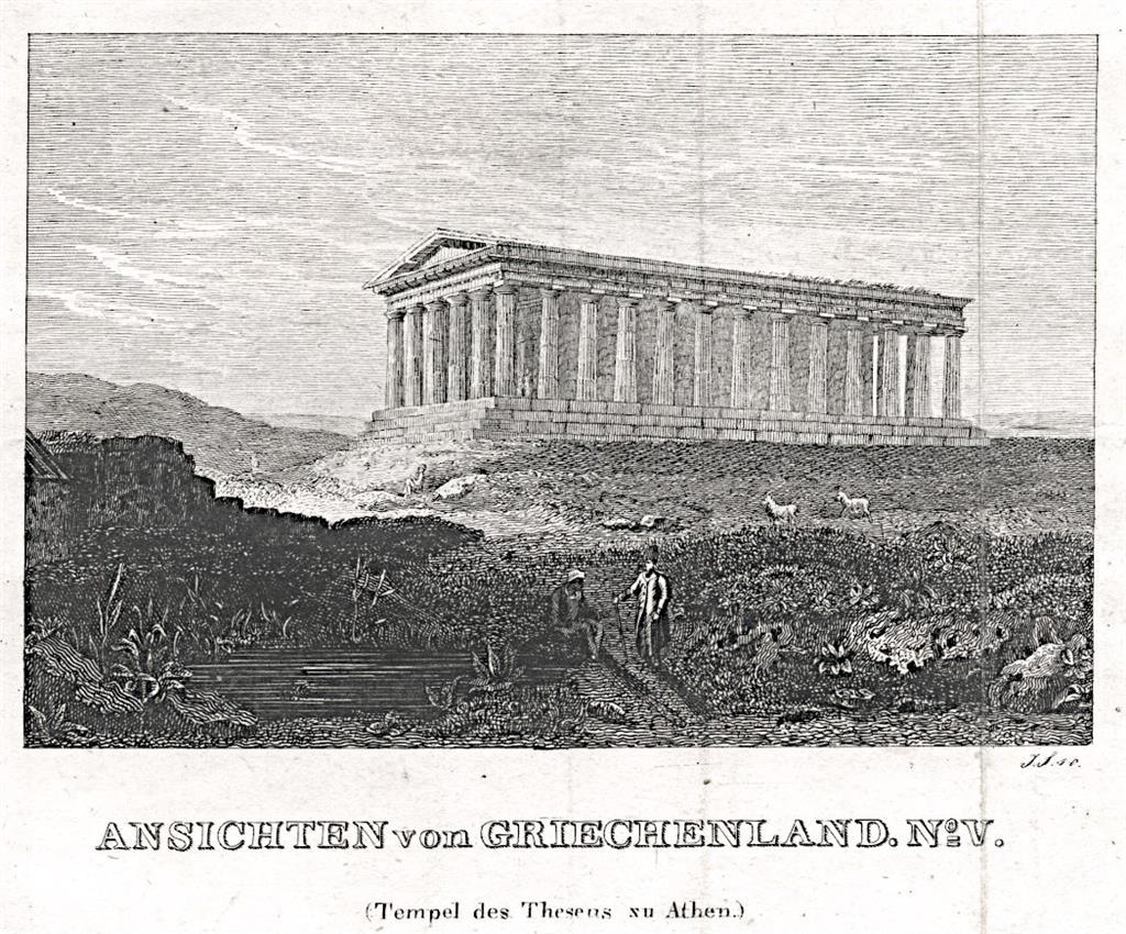 Atény Theseův chrám, , mědiryt, (1850)