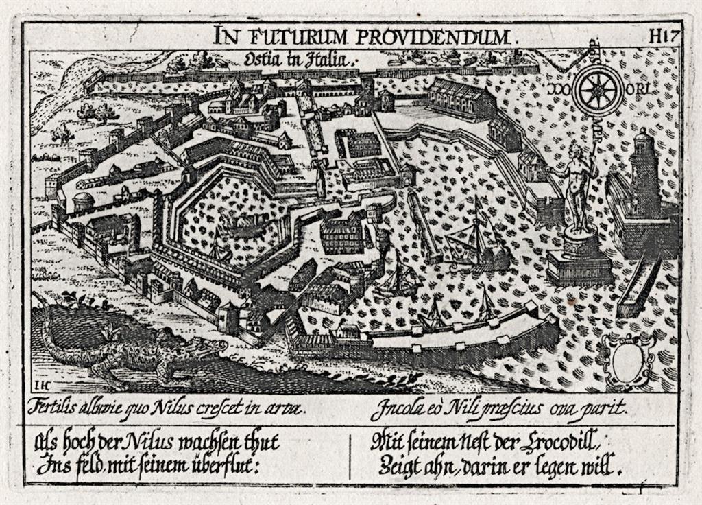 Ostia, Meisner, mědiryt, 1637