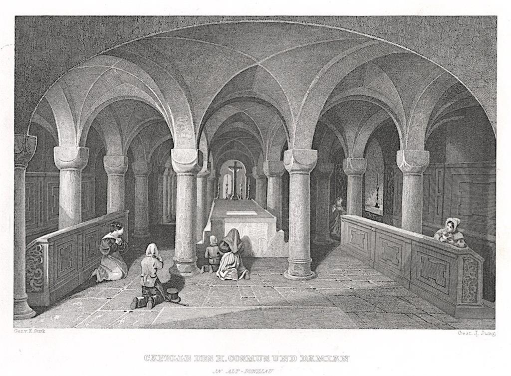 Stará Boleslav Kaple , Weidmann, oceloryt, 1840
