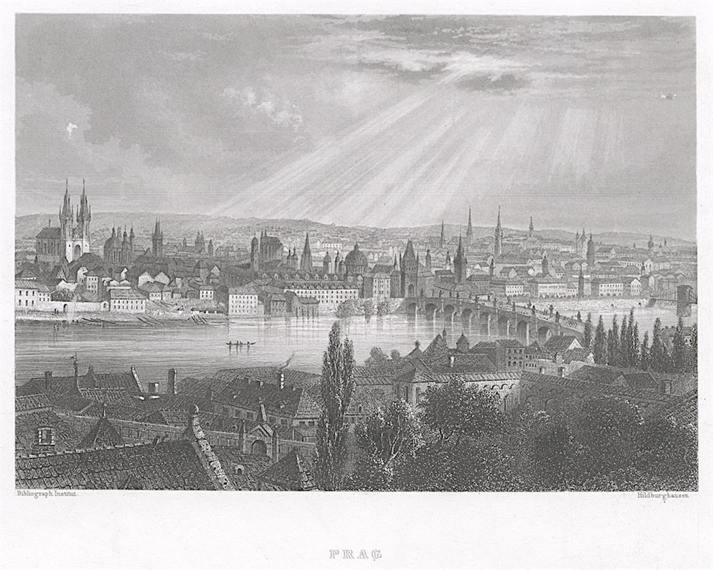Praha, Meyer, oceloryt, 1850