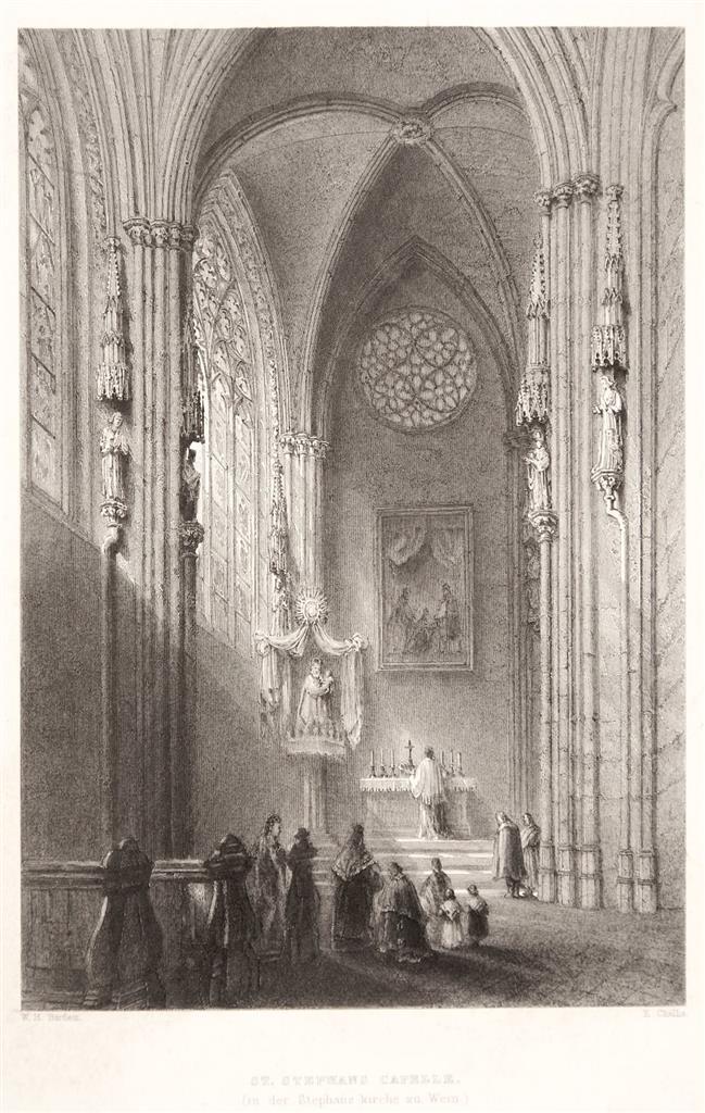 Wien st. Stephans Kapelle, oceloryt, (1850)