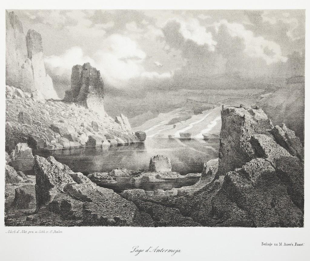 Lago d Antermoja , Auer, litografie (1850)
