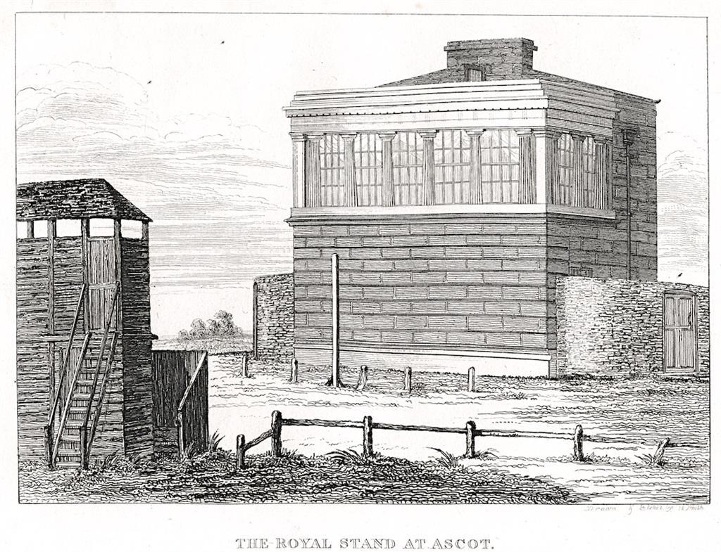 Ascot Royal Stand, mědiryt, 1822