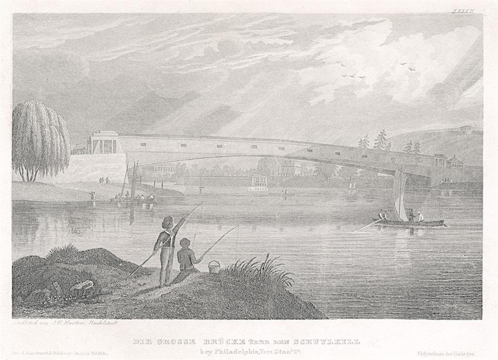 Schuylkill River Pensylvania,Meyer, oceloryt, 1850