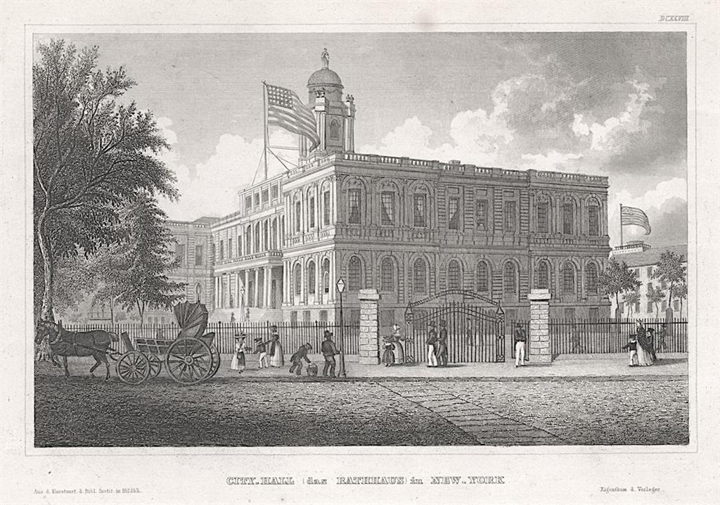New York City Hall, Meyer, oceloryt, 1850