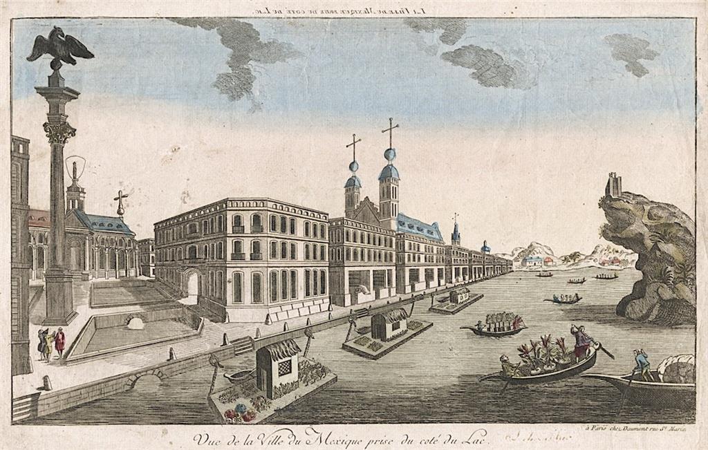 Mexiko City, kolor. mědiryt, (1780)