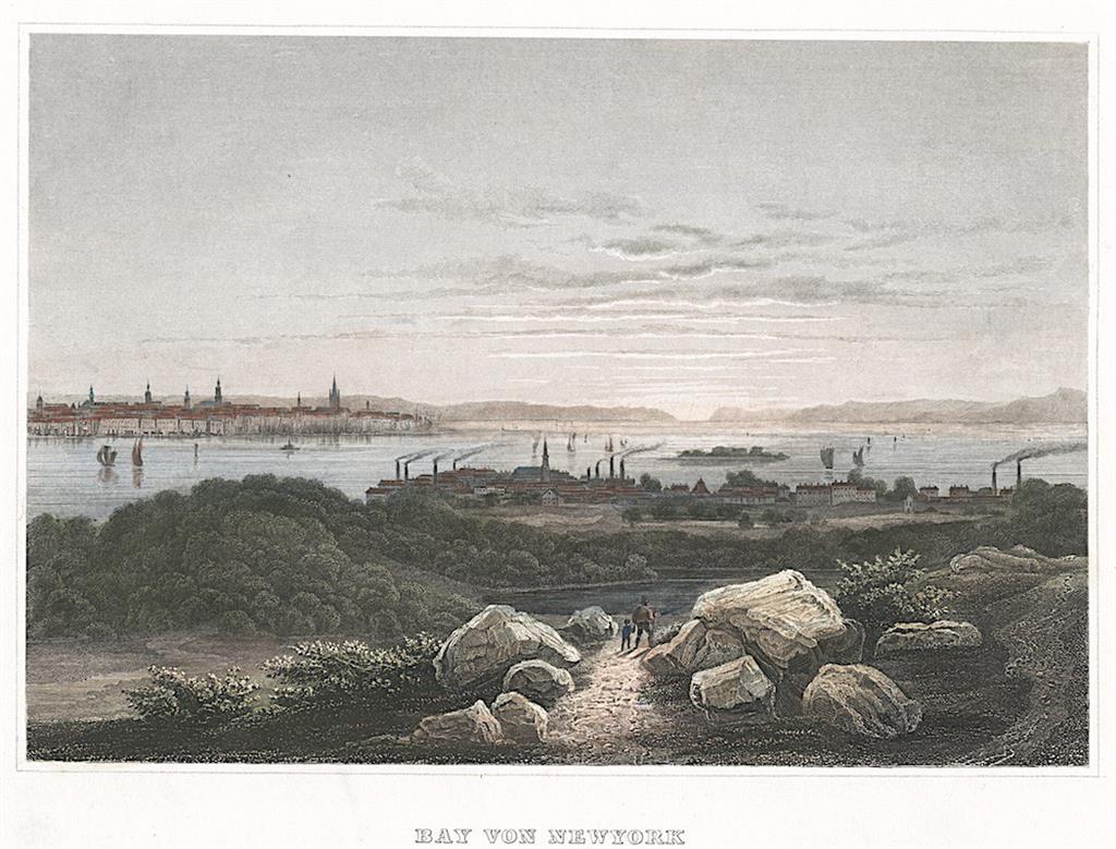 New York Bay, Meyer, kolor. oceloryt, 1850