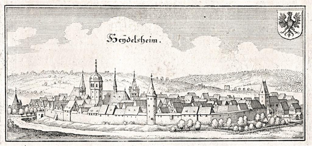 HEIDELSHEIM, Merian, mědiryt, 1643
