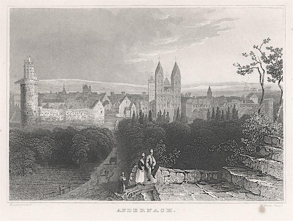 Andernach , Tombleson, oceloryt, (1840)