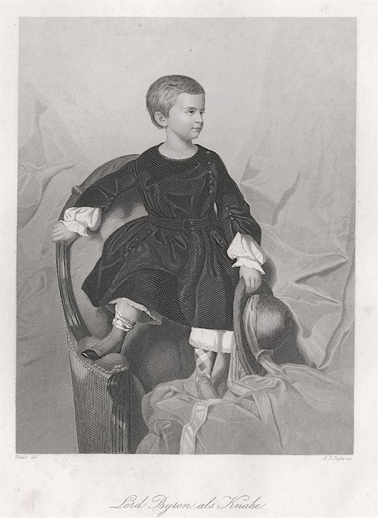 Byron jako chlapec, Payne,oceloryt, 1860