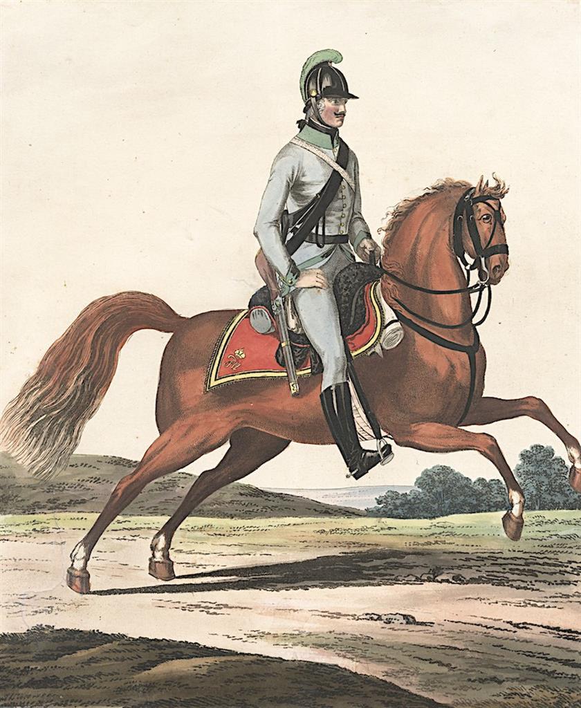 Gemeiner Jäger, Mansf, kolor. akvatinta, (1798)
