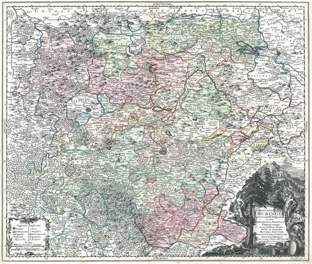 Seutter : Thuringiae, kol. mědiryt, 1740