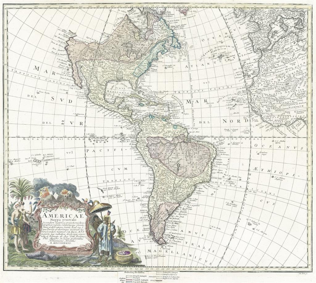 Homann dědicové : Amerika, mědiryt, 1746