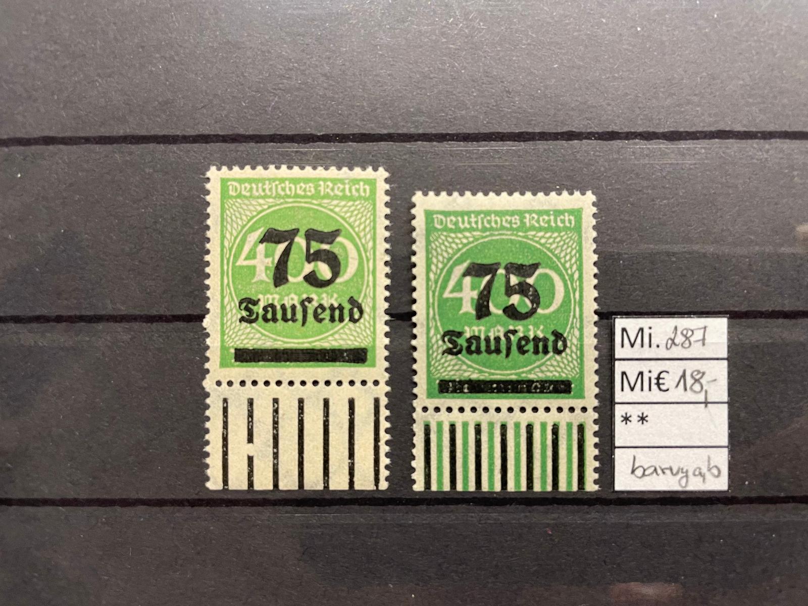 DR, Deutsches Reich, Mi. 287 barvy 1