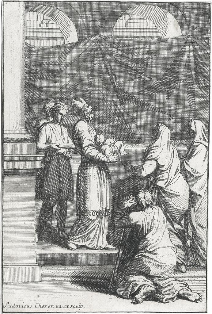 Obřezání Páně, Cheron, mědiryt, 1694