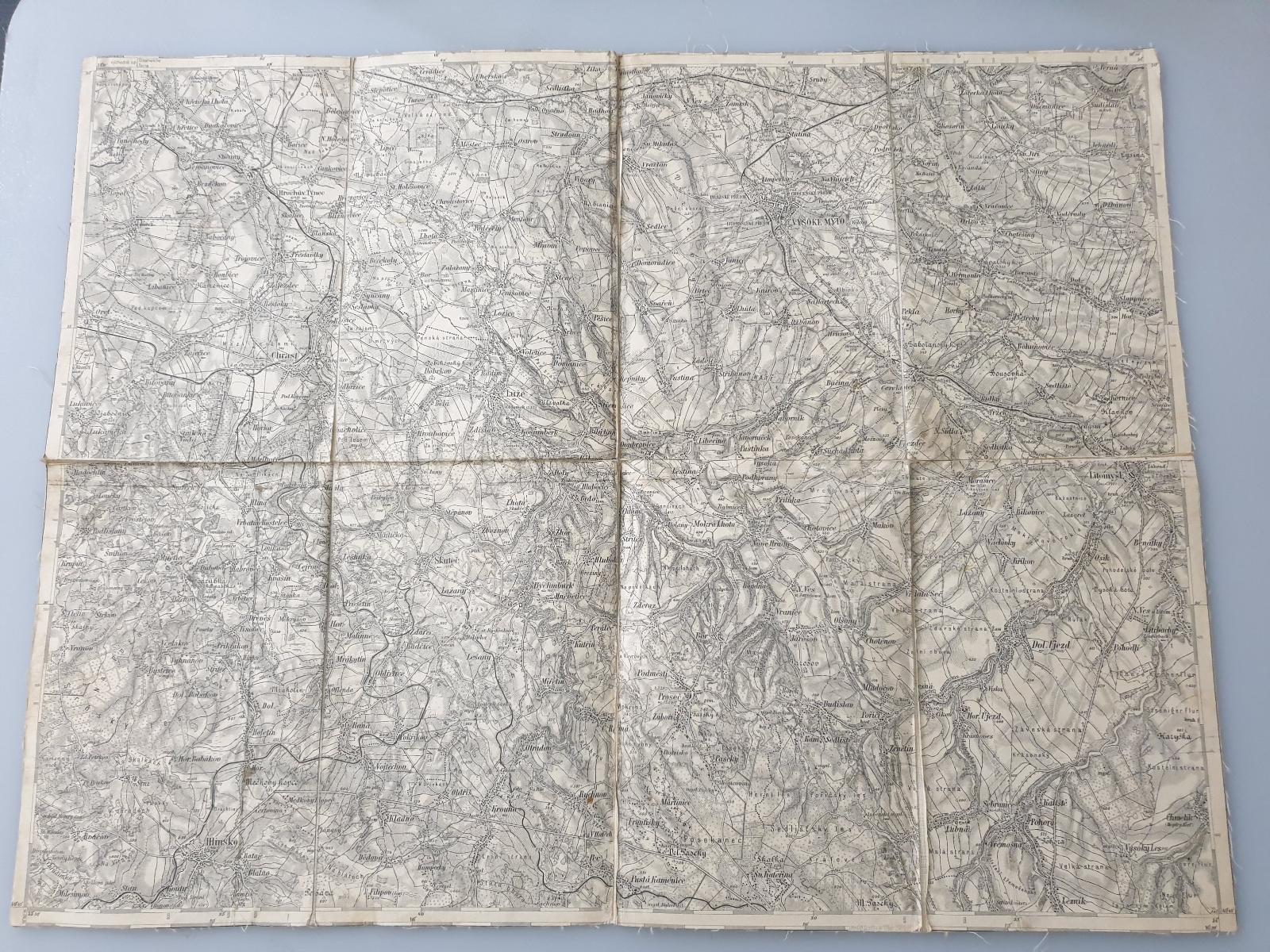 1925Vojenská mapaVysoké MýtoLitomyšlProsečChrastHlinskoSkuteč