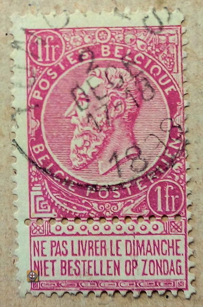 1893 Belgien Mi.58, 1Fr /o