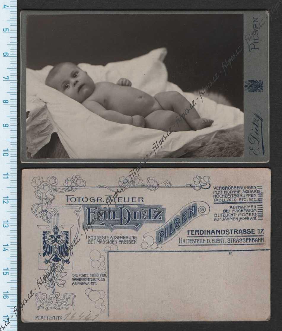 Kabinetka - E. Dietz Plzeň miminko dítě holčička /PKB.89