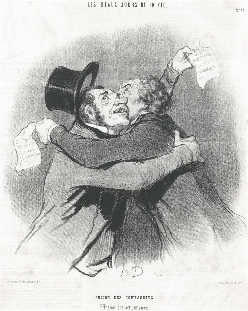 Daumier, FUSION , litografie, (1850)