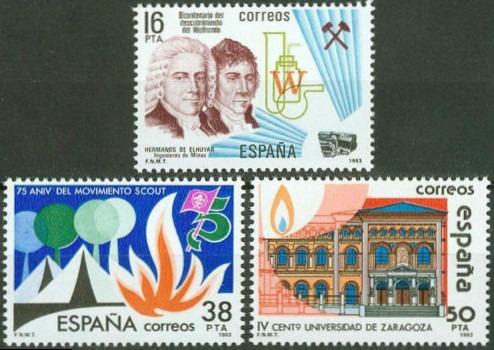 Španělsko 1983 Výročí a události Mi# 2598-2600