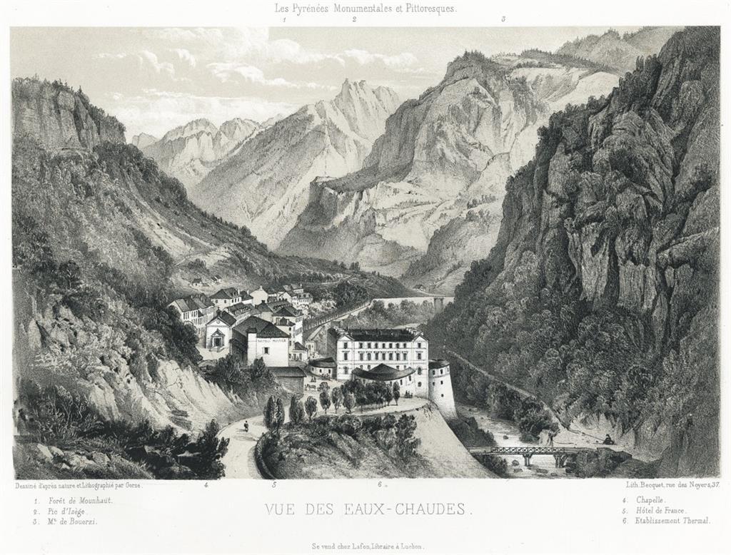Eaux Chaudes, Gorse, litografie, 1860