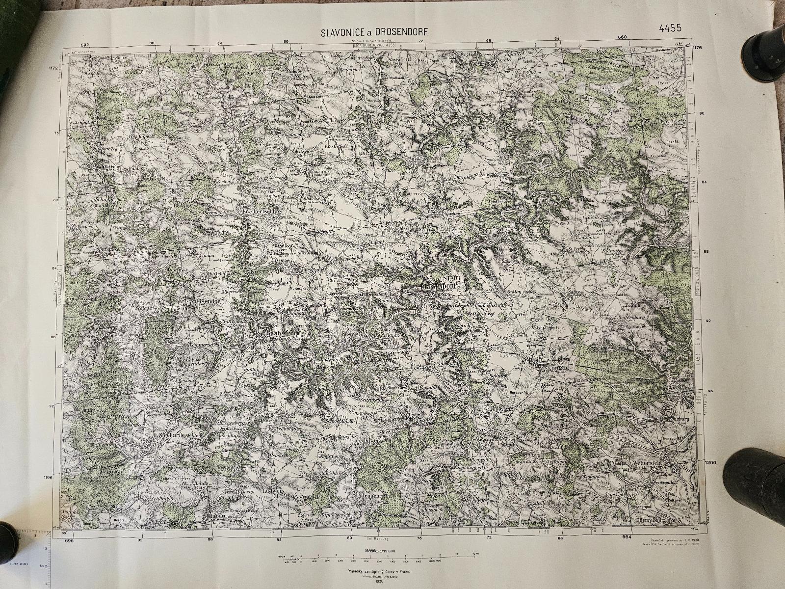 1935MapaSlavoniceDrosendorfMenhartice1:75.000