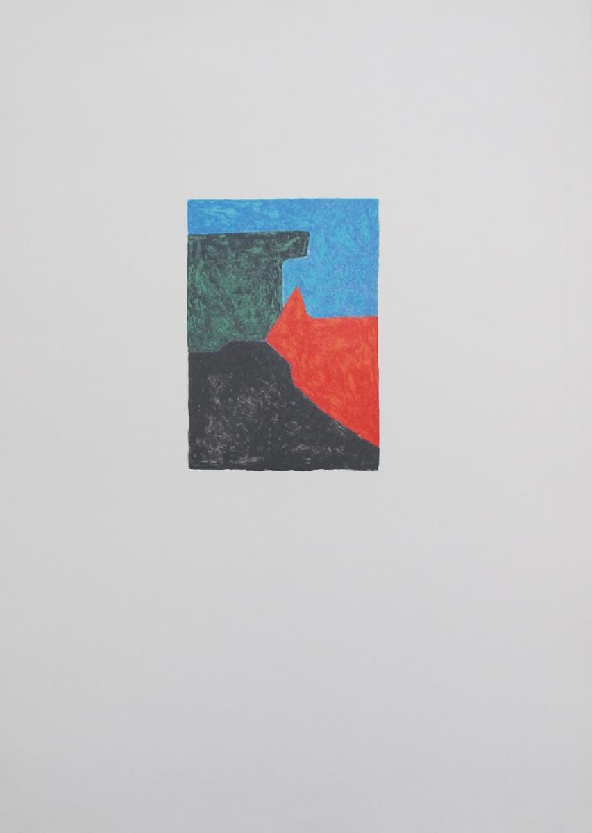 Serge Poliakoff - Kompozice černá, červená, modrá a zelená