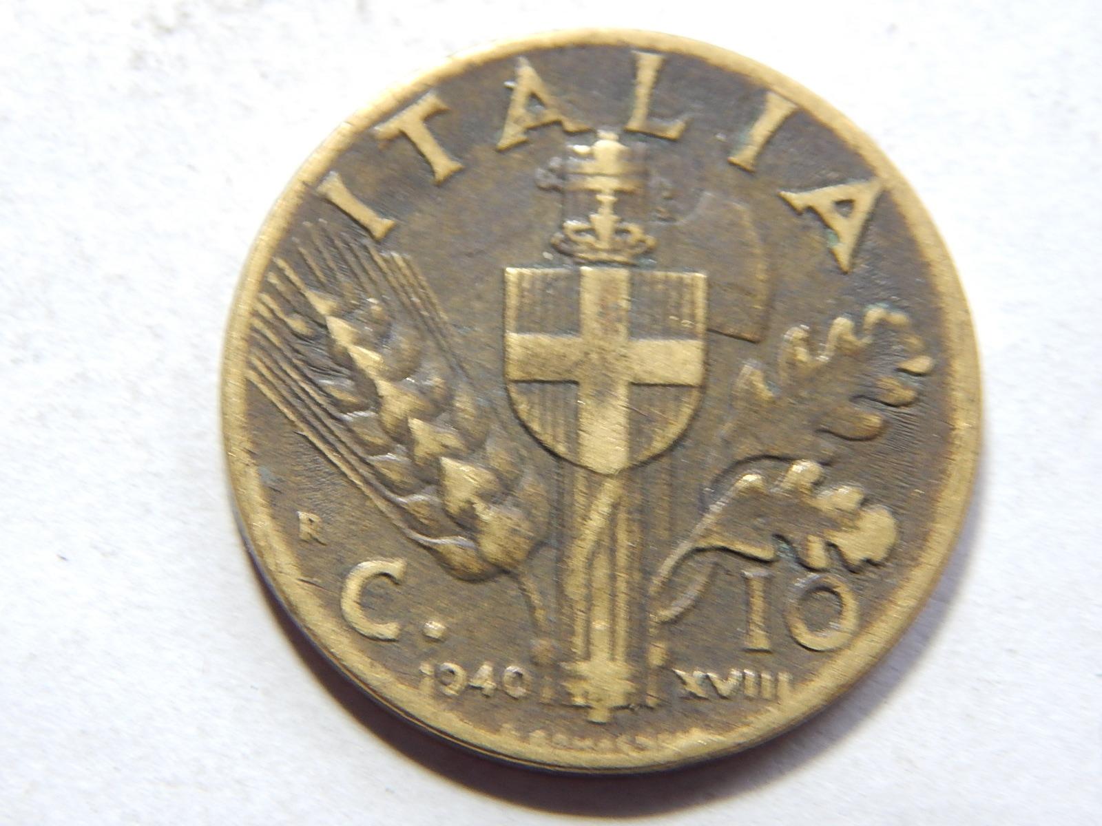 Itálie 10 Centesimi 1940 Bronz VF-XF č20001