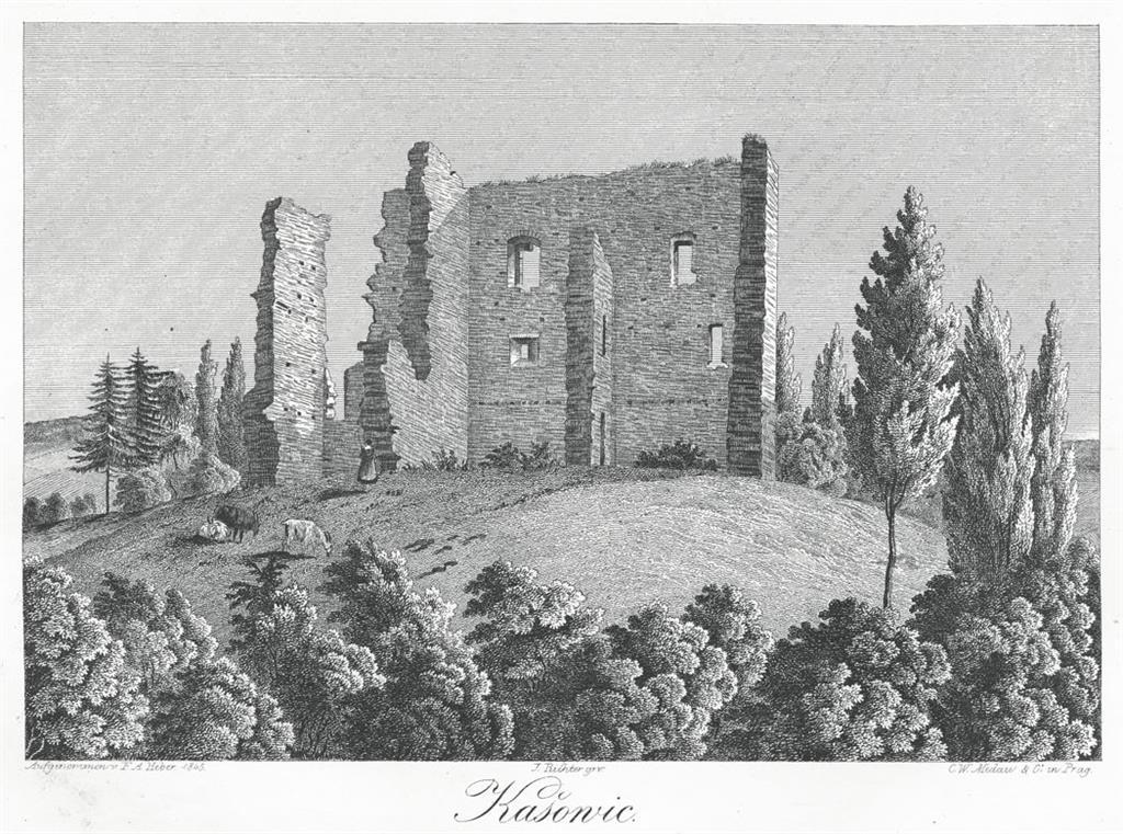Kašovice, Heber , litografie, 1846