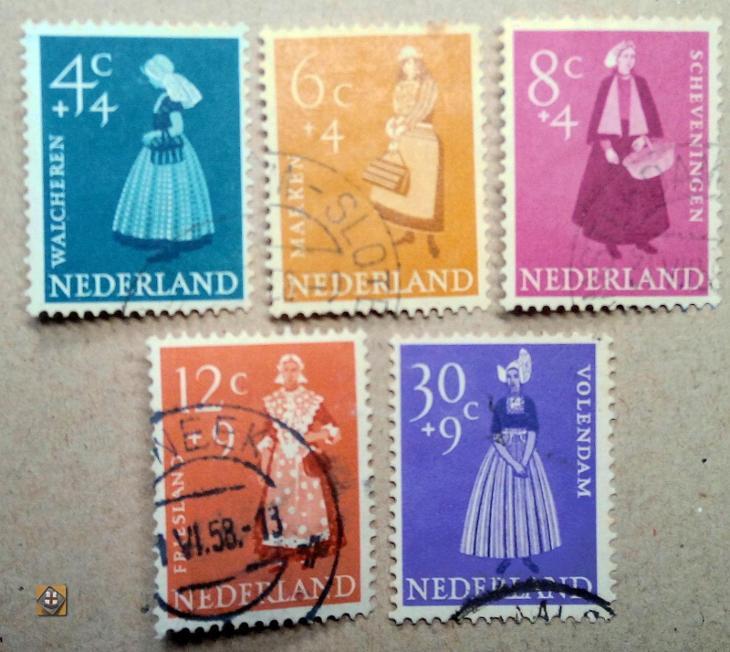 1958 Holandsko Mi.712-716 /o