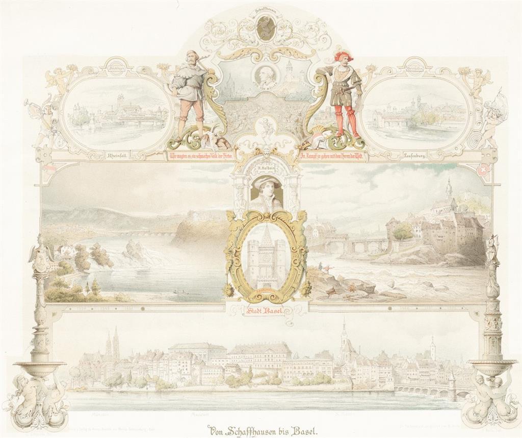 Basel - Schaffhausen, litografie, 1880