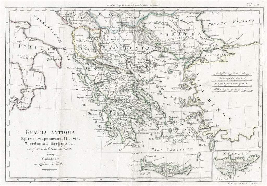 Graecia Antiqua, Mollo, mědiryt, 1809