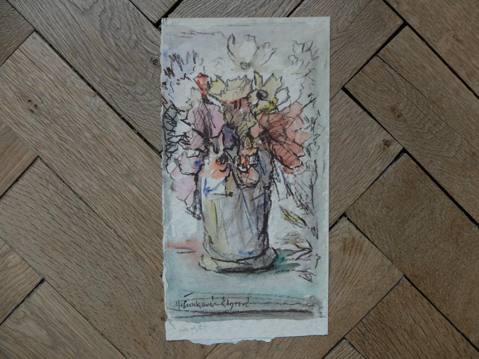 ŠIMKOVÁ ELGROVÁ MILENA KYTICE 40. LÉTA AKVAREL