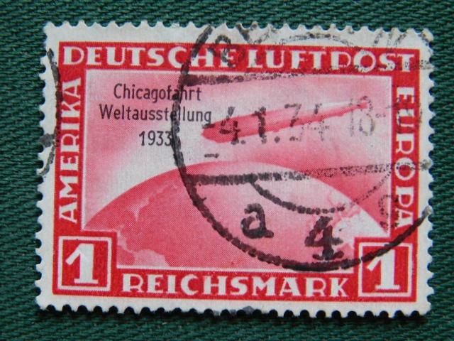 1933 - Mi. - č.k. 496 / raz. - 50. Ozeanüberquerung des Luftschiffes